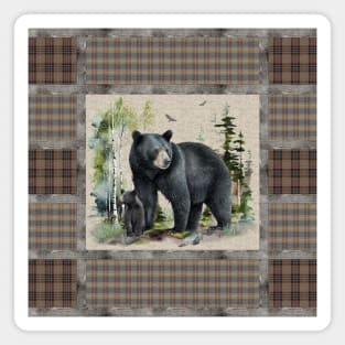 Plaid Bear Quilt A Magnet